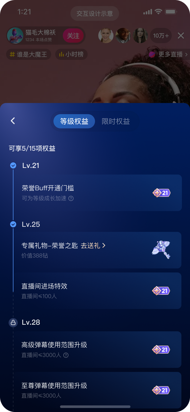 等级成长路径页面